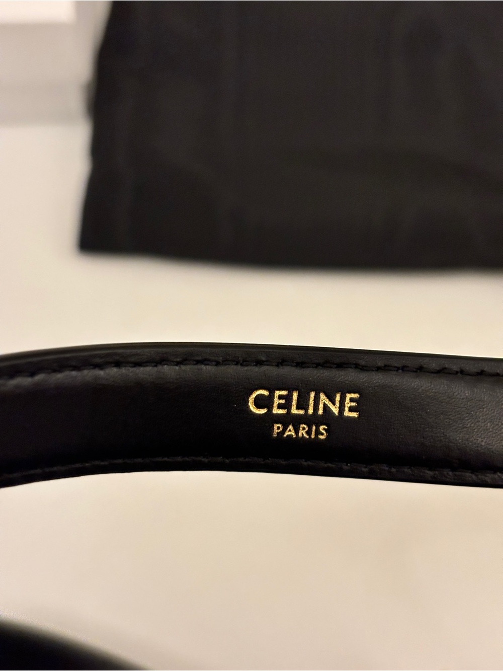 Celine Triomphe Belt Black/Gold (size 75) - Picture 4 of 5